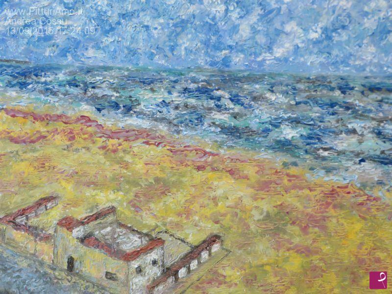 quadri in vendita online - Spiaggia di Termoli con mareggiata
