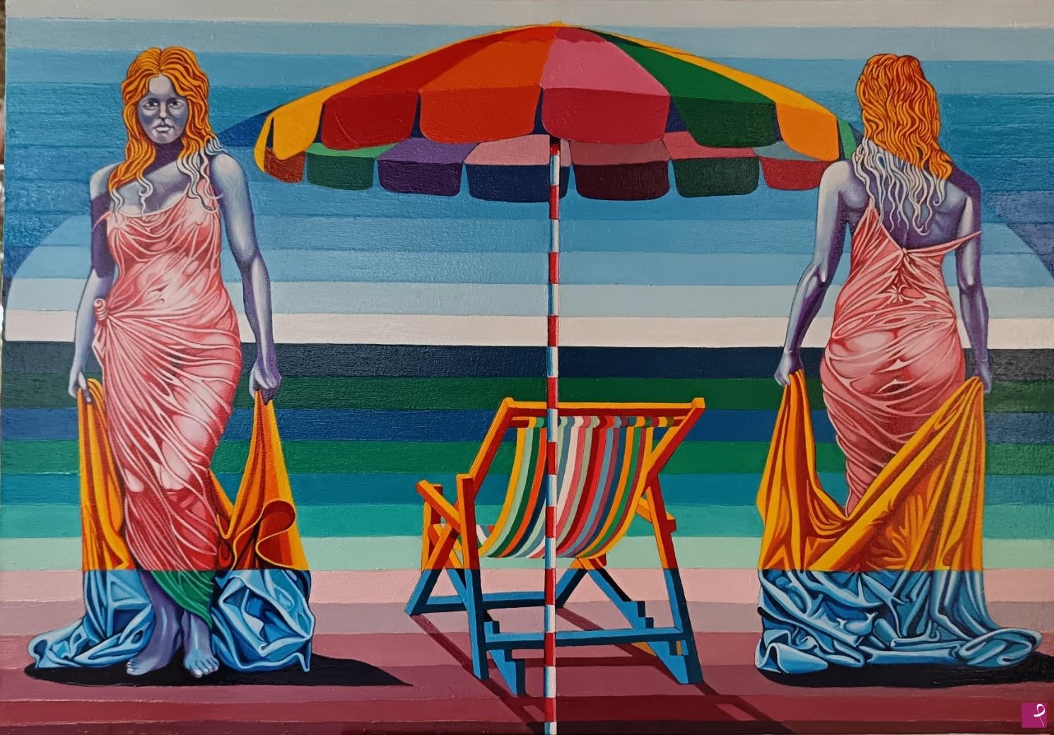quadri in vendita online - Spiaggia fronte retro'