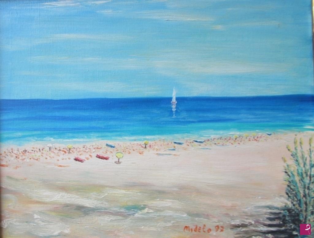 quadri in vendita online - Spiaggia "Mare Grande" a Tropea  Estate 1997 700€ 40% sconto disponibile