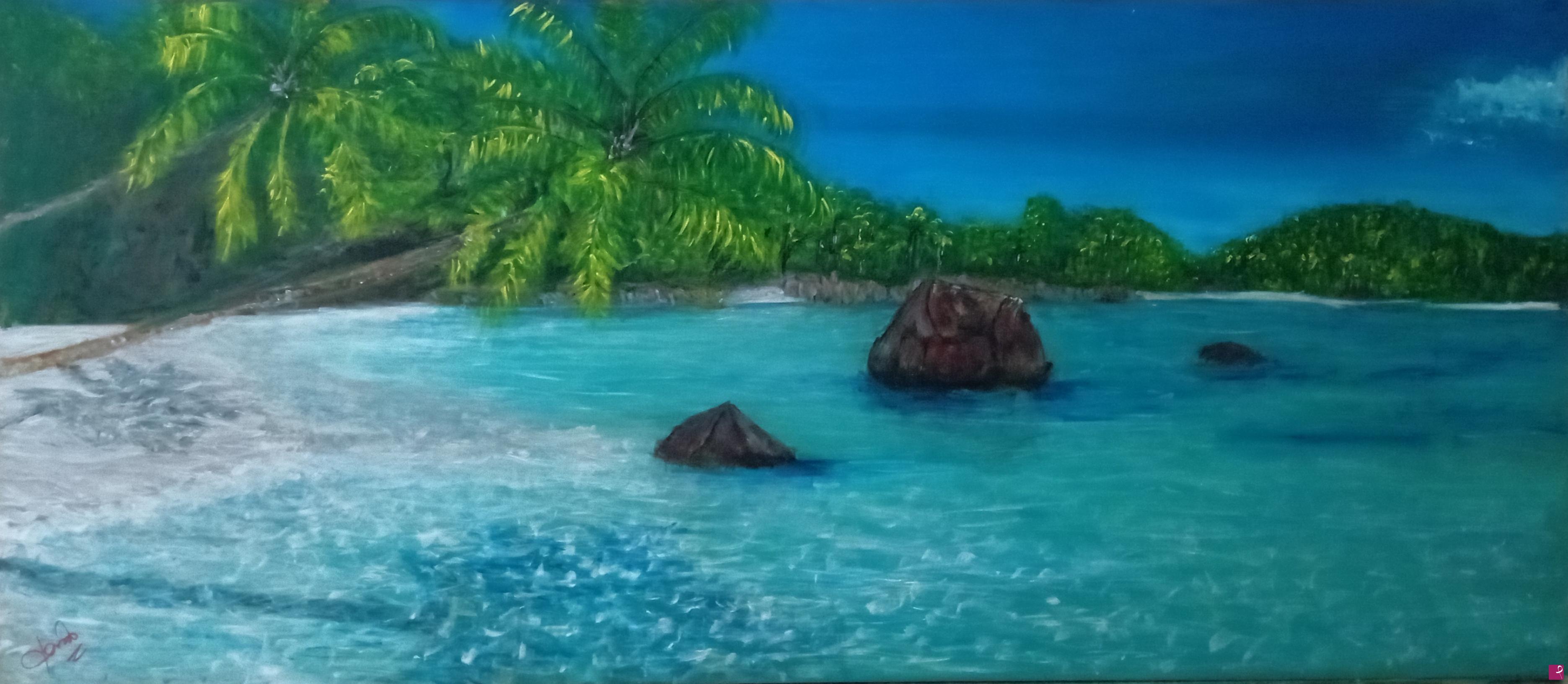 quadri in vendita online - Spiaggia. Praslin