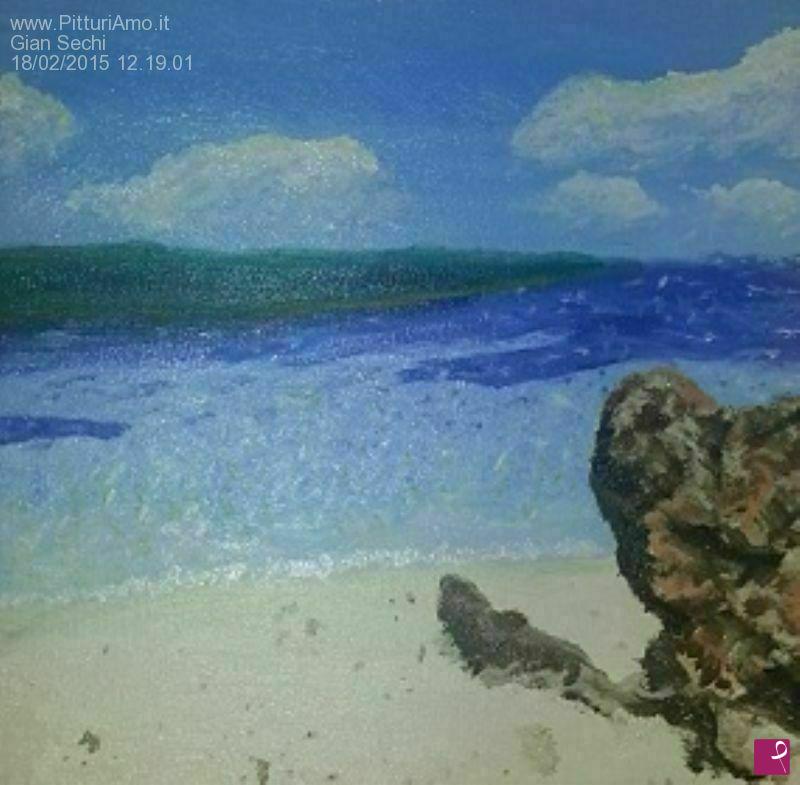 quadri in vendita online - Spiaggia solitaria