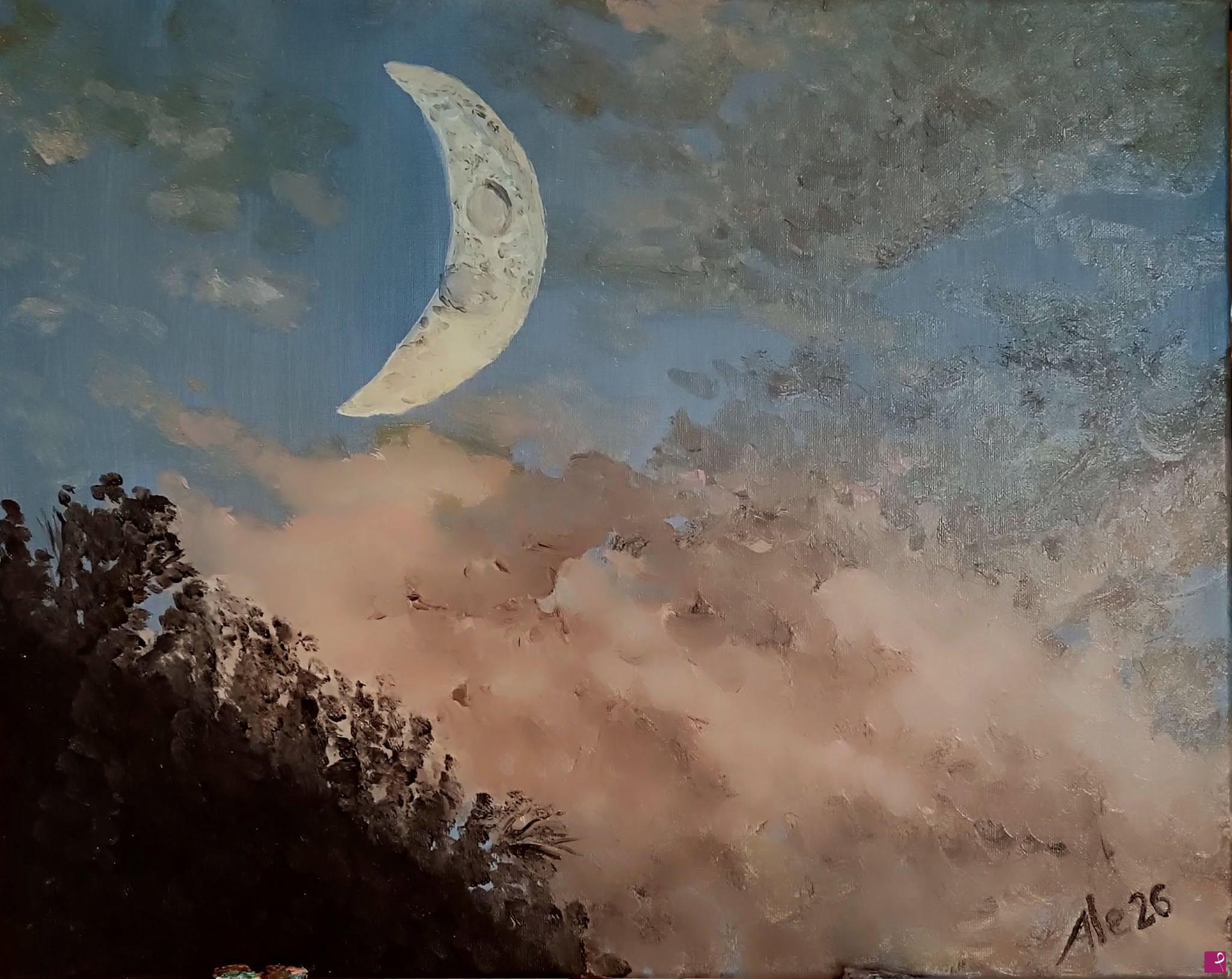 quadri in vendita online - spicchio di luna