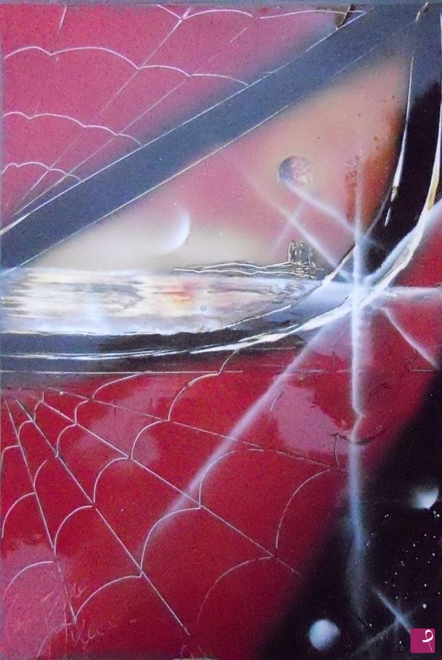 quadri in vendita online - SPIDER MAN ALLA TORRE tramonto