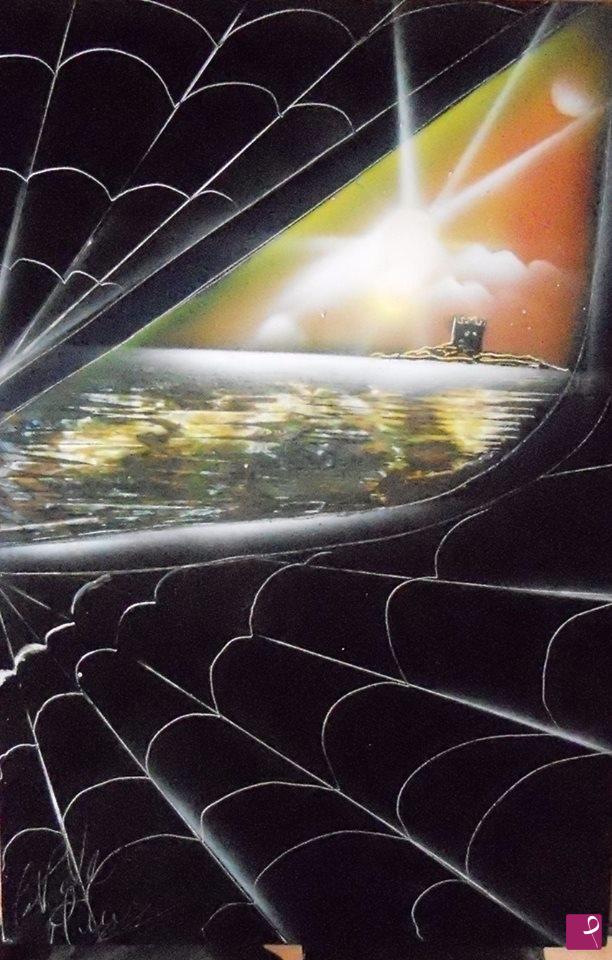 quadri in vendita online - SPIDER MAN  virus alieno  alla torre