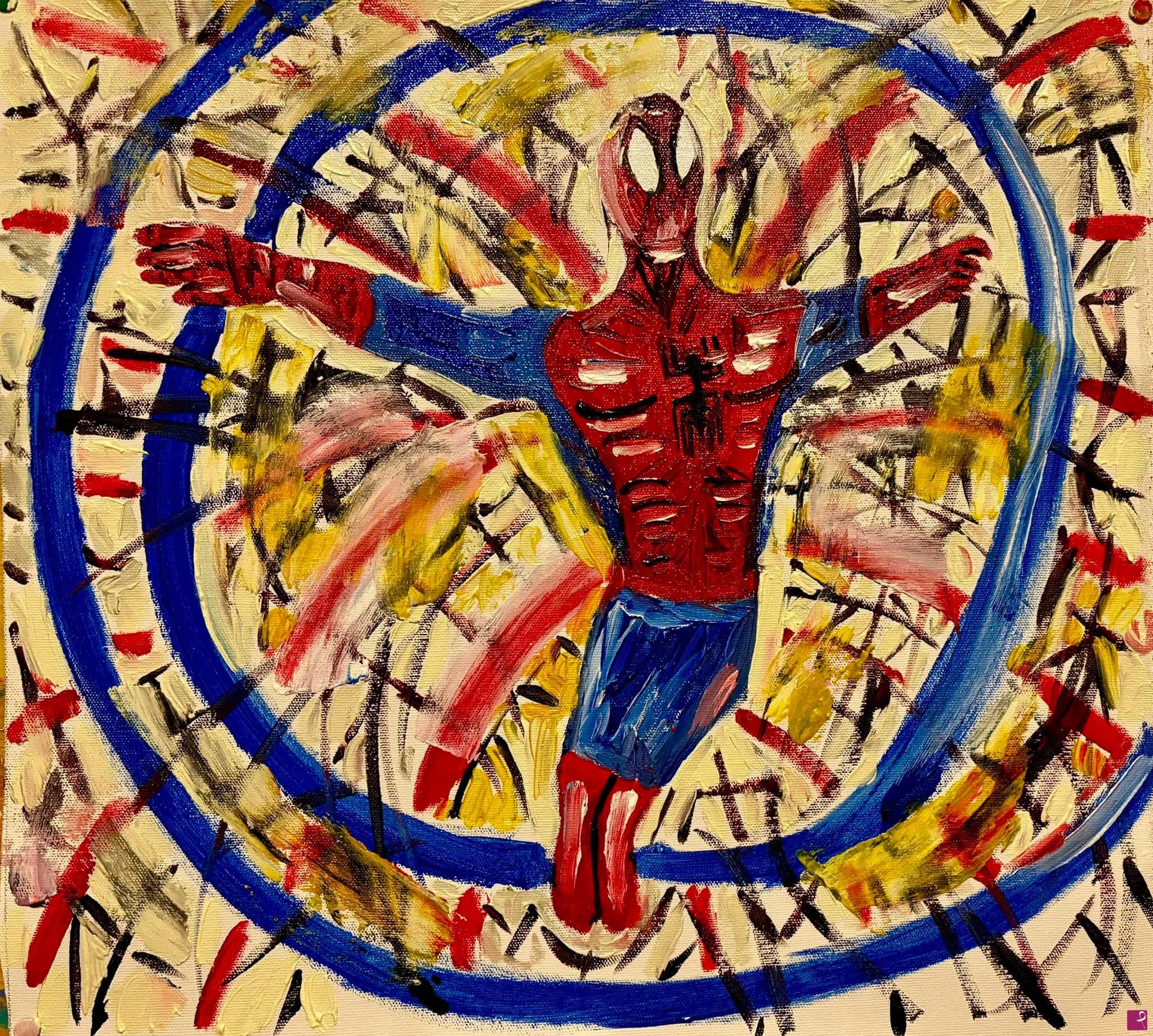 quadri in vendita online - Spider man volante 
