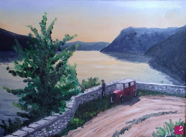 quadri in vendita online - sponda occidentale del lago d'orta