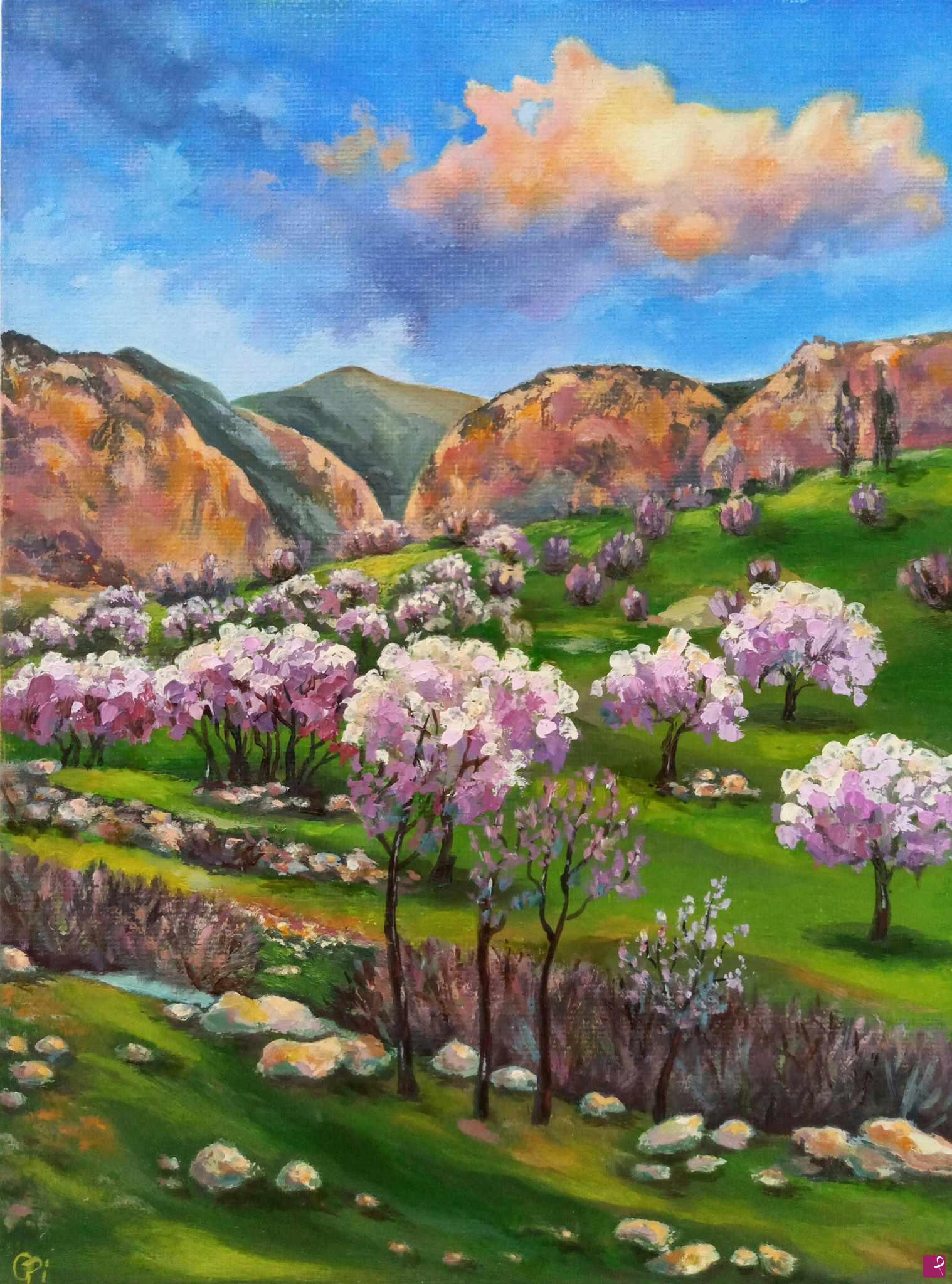 quadri in vendita online - Spring in the mountains