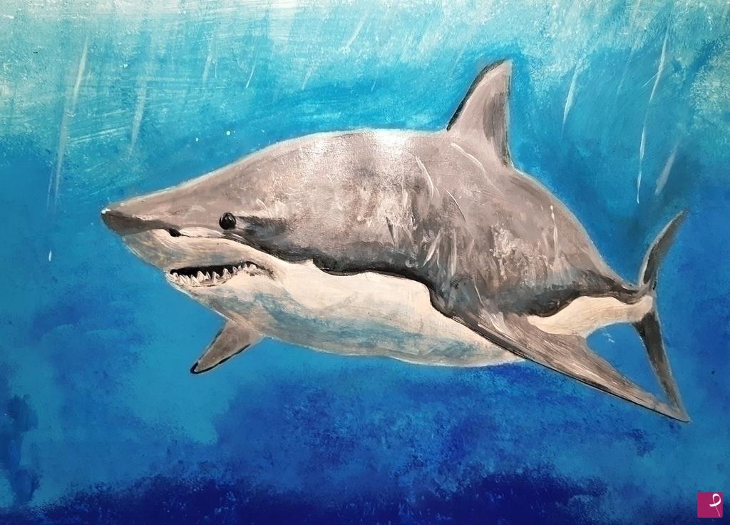 quadri in vendita online - Squalo great white