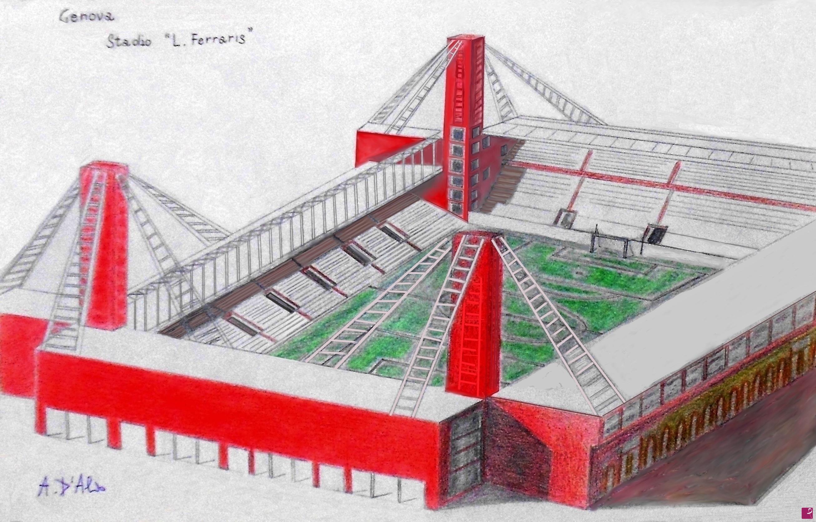 quadri in vendita online - Stadio "L. Ferraris" - Genova