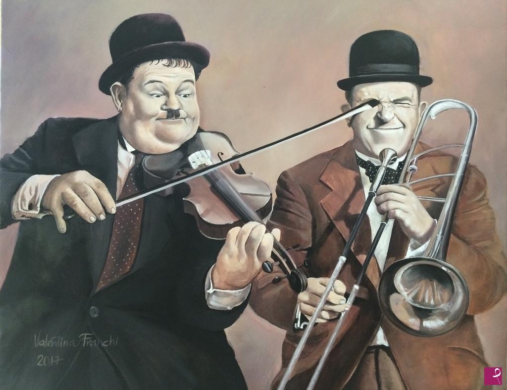quadri in vendita online - Stanlio e Ollio 