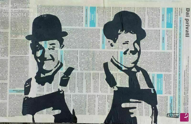 quadri in vendita online - Stanlio e Ollio