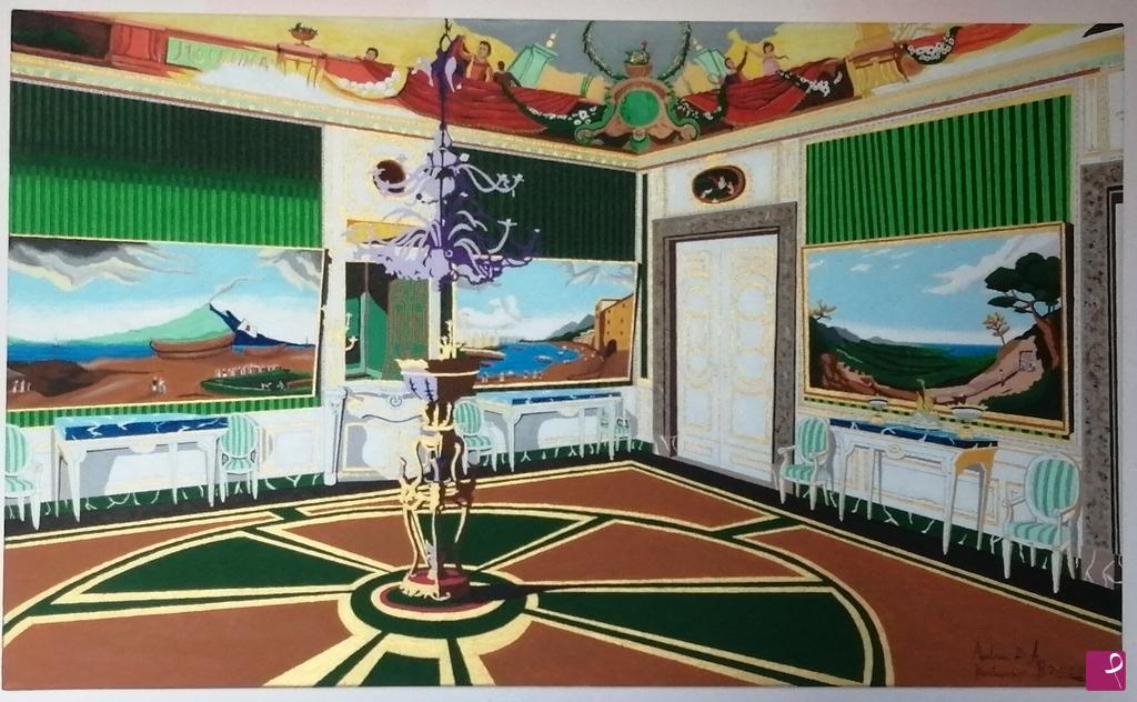quadri in vendita online - Stanza Reggia di Caserta sala primavera 100 x 60 - 2020