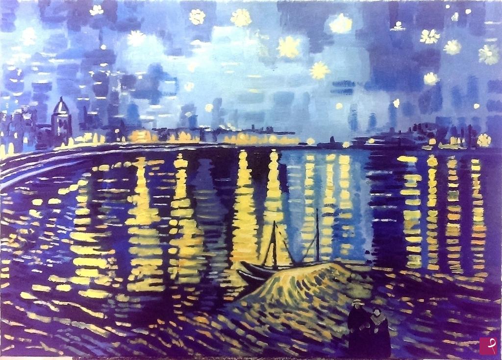 quadri in vendita online - " Starry Night "  Notte stellata Van Gogh, quadro moderno dipinto a mano, oil on canvas.