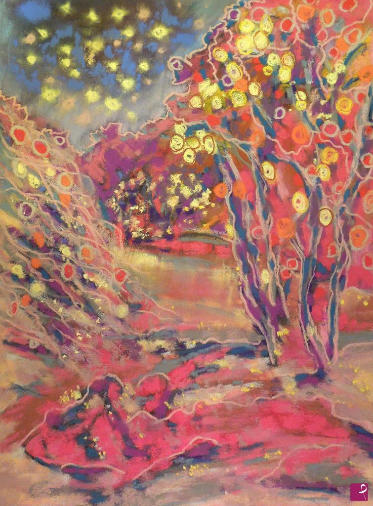quadri in vendita online - Starry sky over a Christmassy landscape - 474