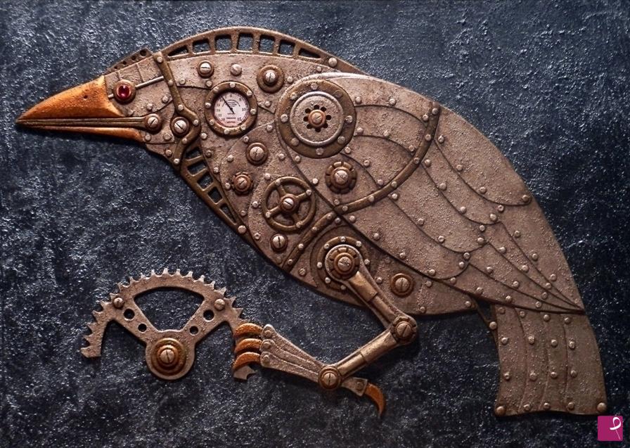 quadri in vendita online - Steampunk Bird