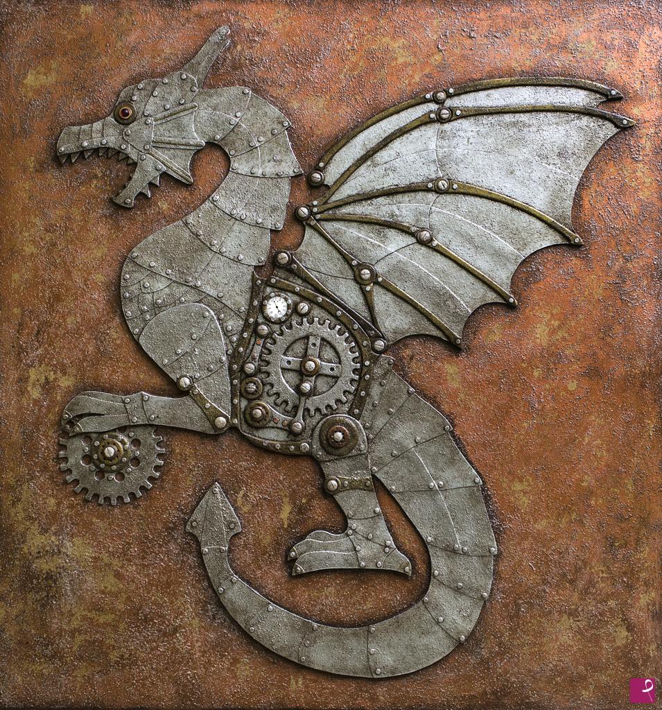 quadri in vendita online - Steampunk Dragon