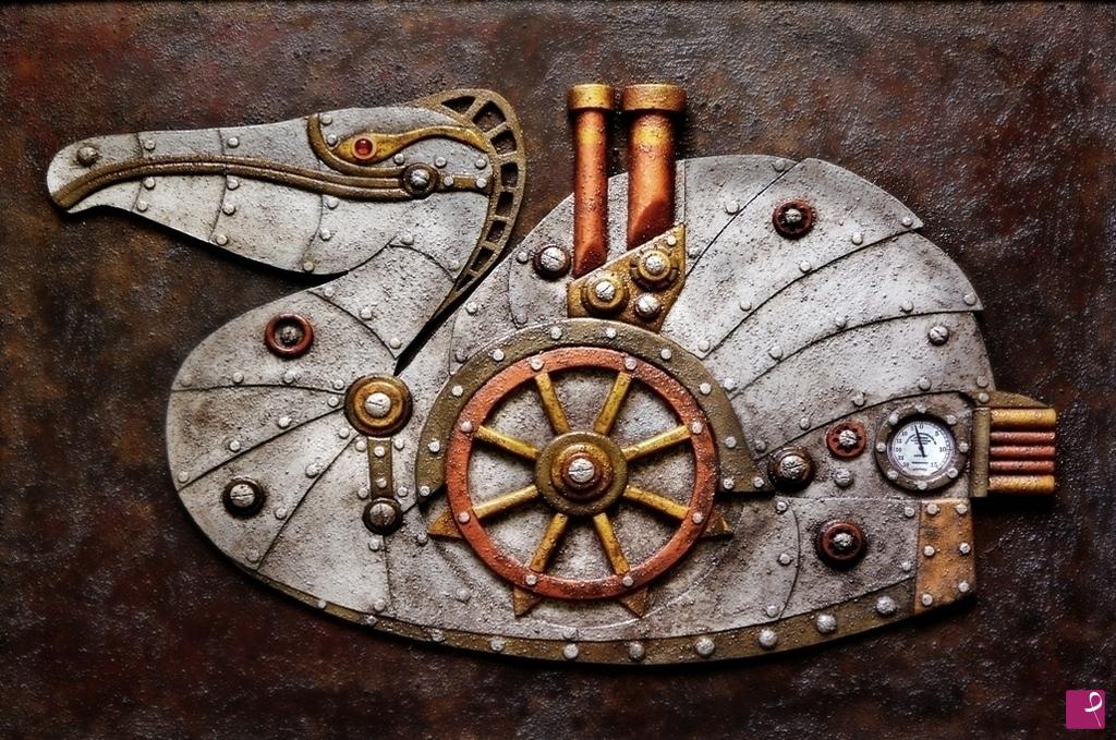quadri in vendita online - Steampunk Pelikan