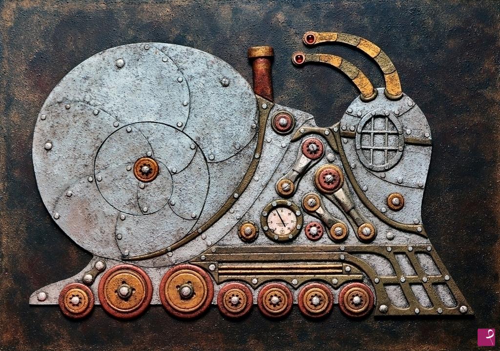 quadri in vendita online - Steampunk Snail
