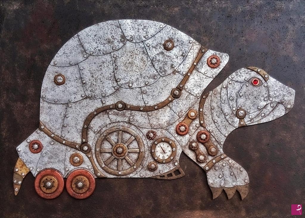 quadri in vendita online - Steampunk Turtle