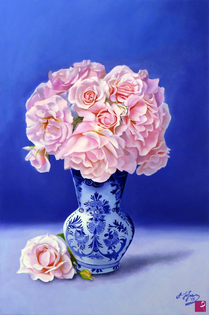 quadri in vendita online - Still life - pink roses