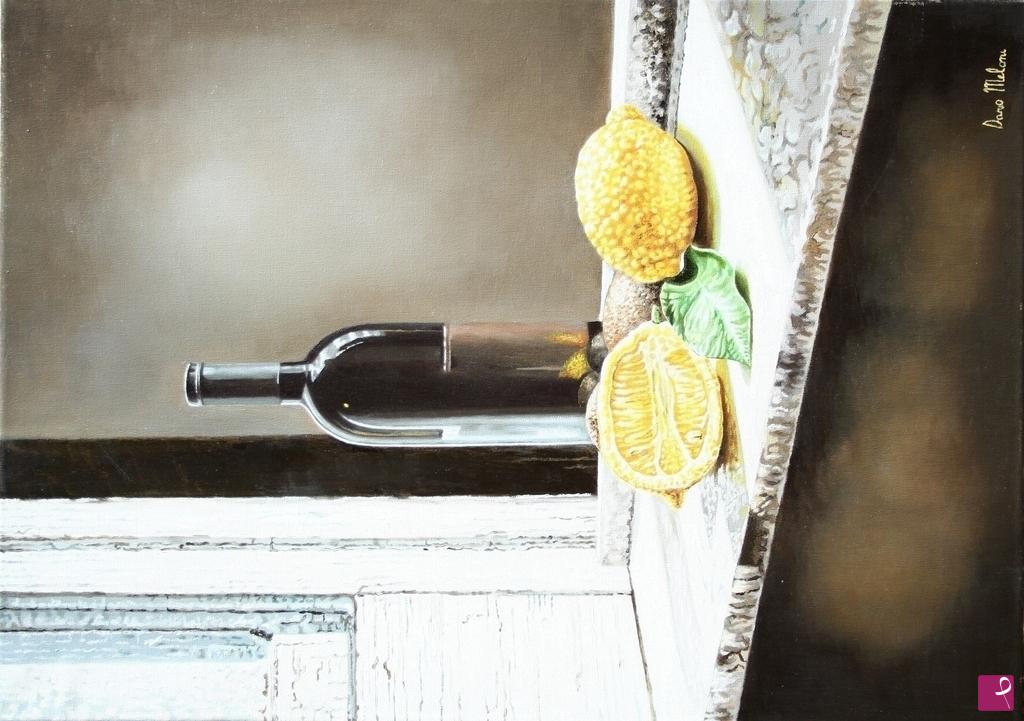 quadri in vendita online - Still life con limoni 