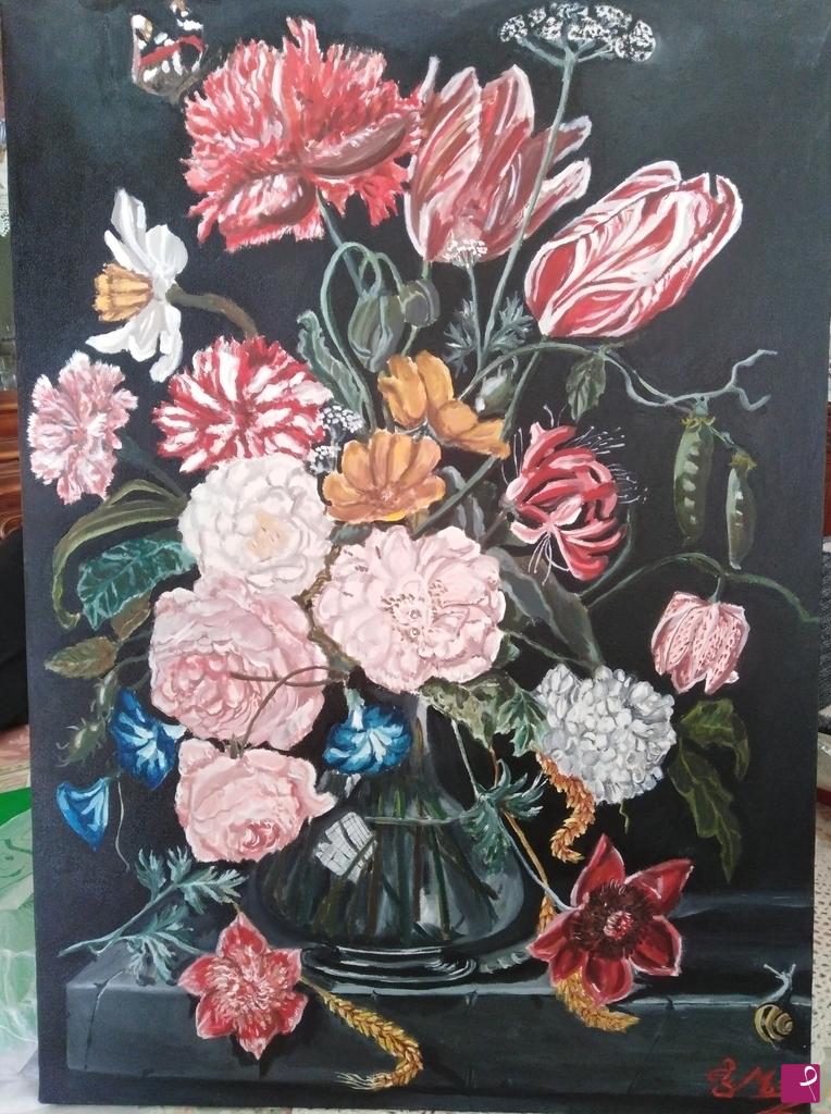 quadri in vendita online - Still life with flowers