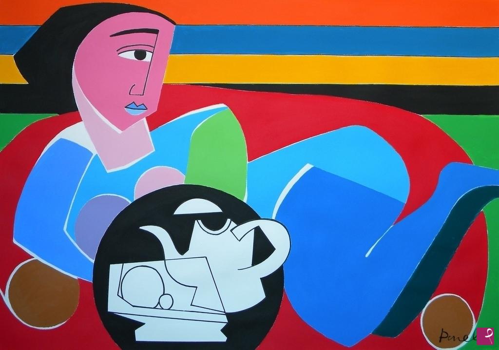 quadri in vendita online - Still life with  lying woman