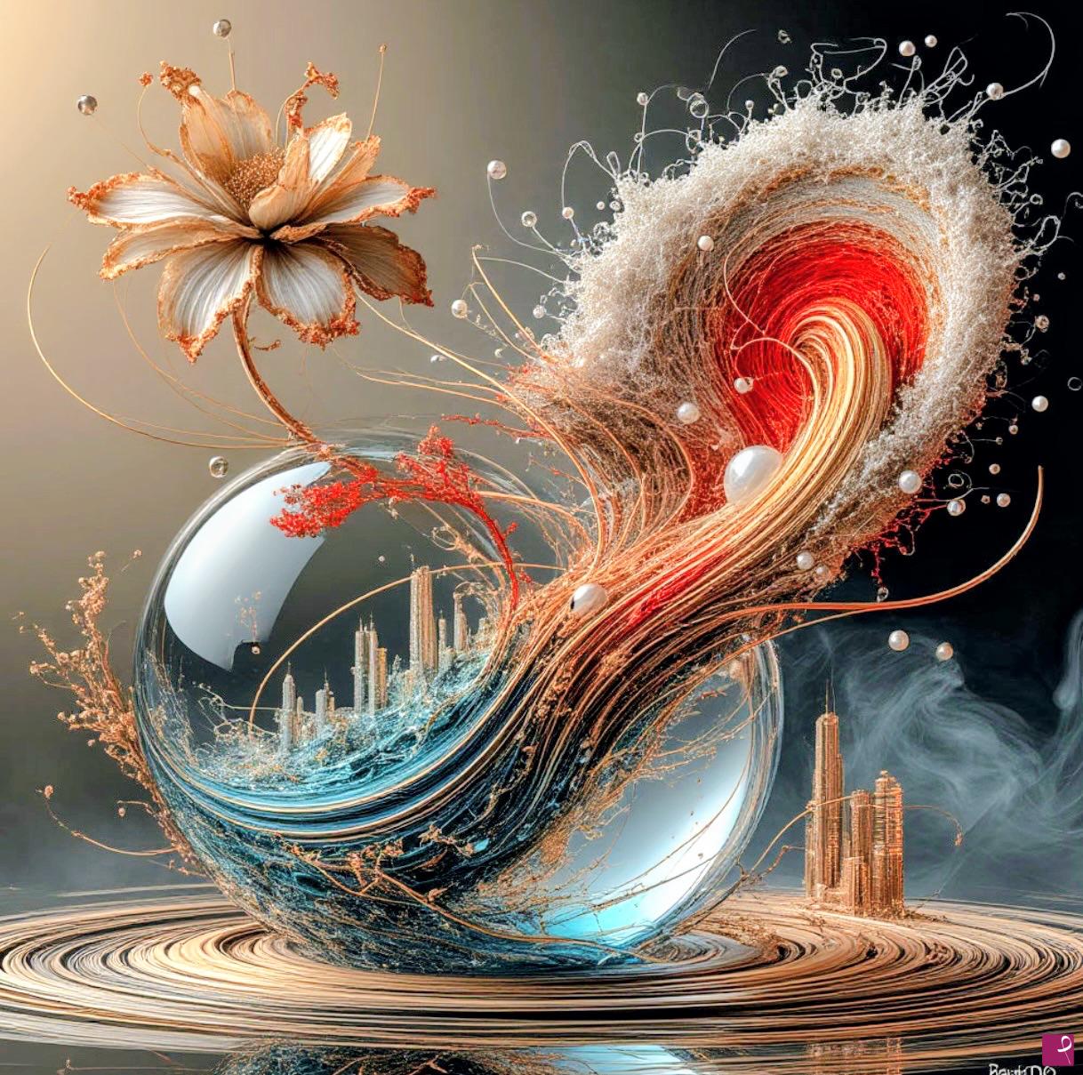 quadri in vendita online - Storm in a Sphere