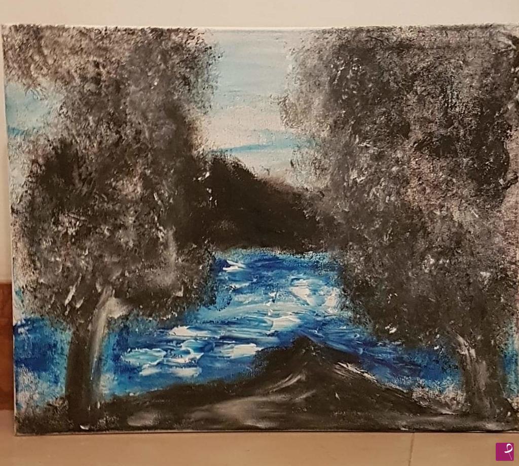 quadri in vendita online - Storm on the lake