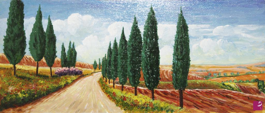 quadri in vendita online - strada alberata