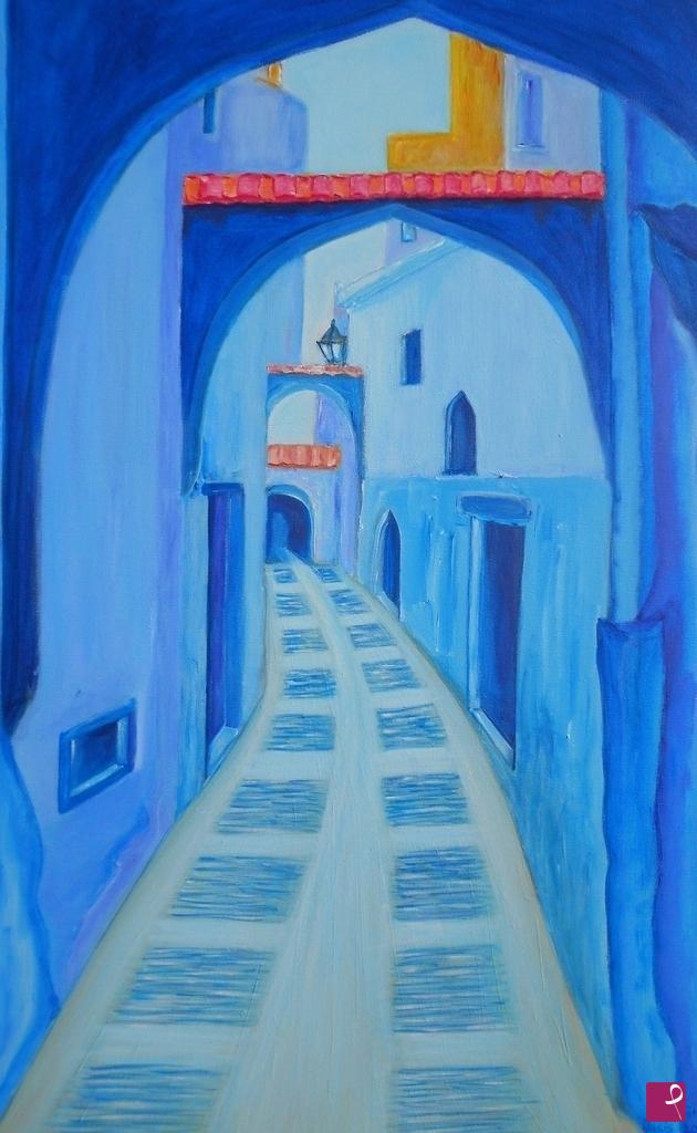 quadri in vendita online - Strada blu