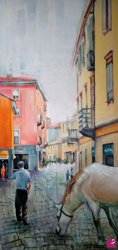 quadri in vendita online - STRADA CON CAVALLO