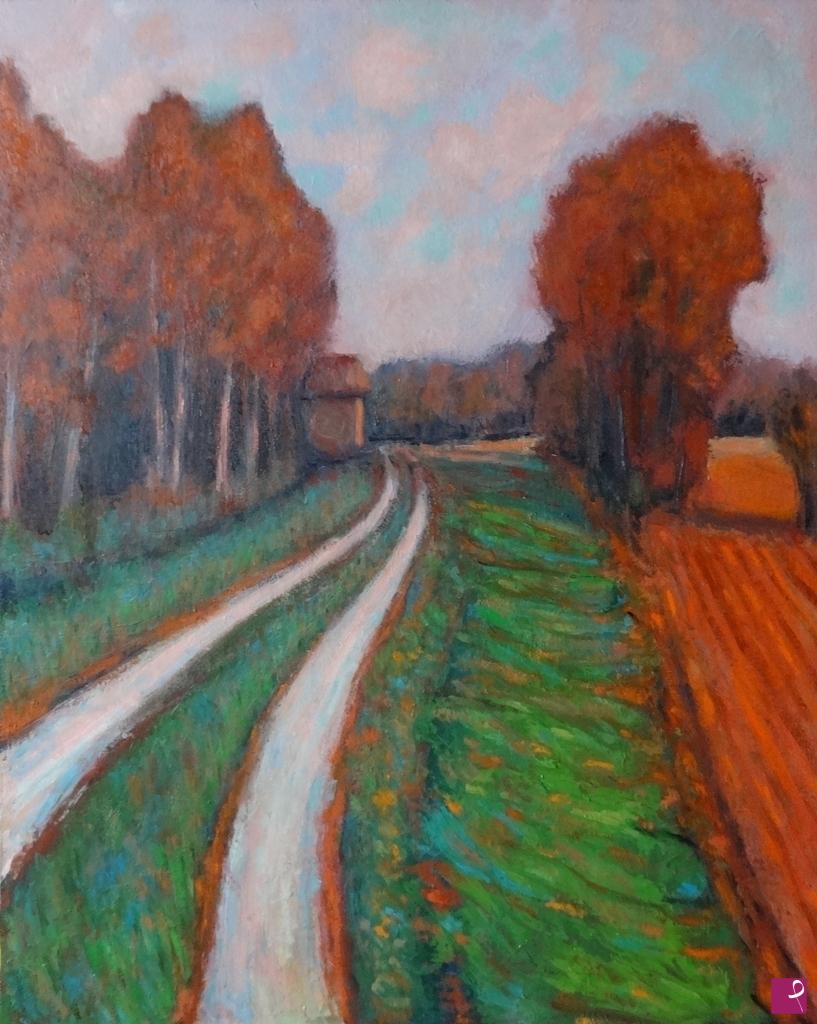 quadri in vendita online - Strada di campagna