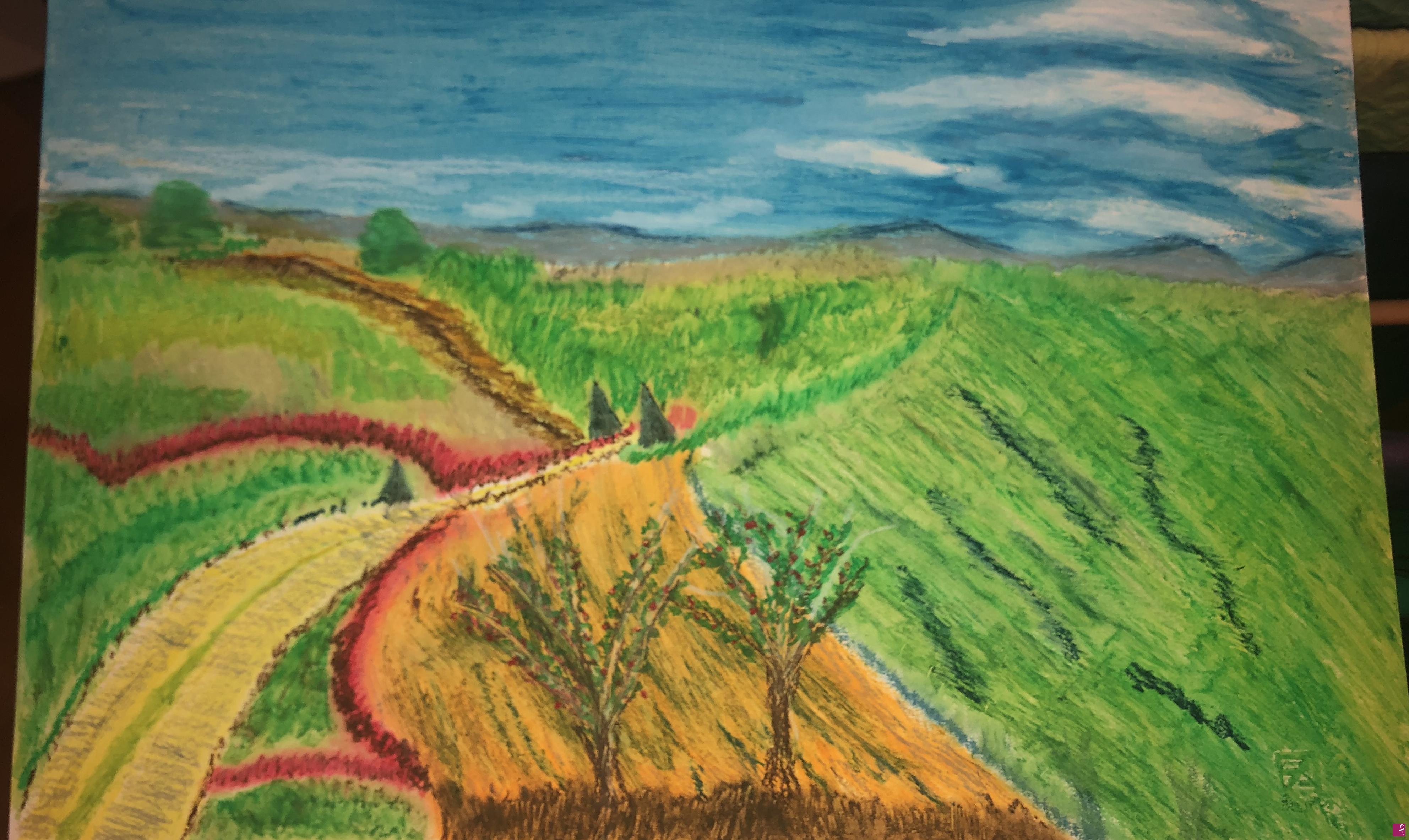 quadri in vendita online - Strada di campagna