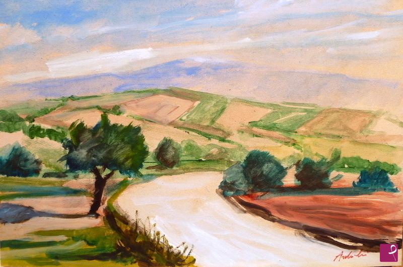 quadri in vendita online - strada di campagna