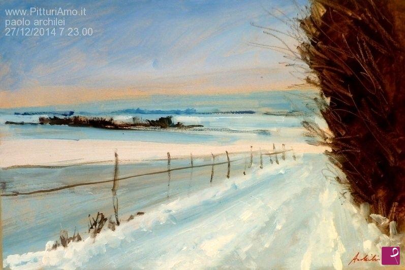 quadri in vendita online - strada innevata