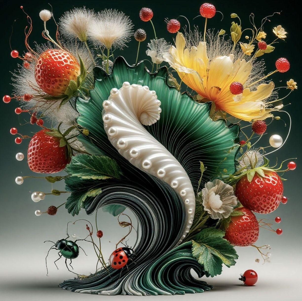 quadri in vendita online - Strawberry bouquet