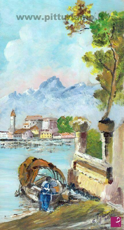 quadri in vendita online - stresa  isola dei pescatori da isola bella