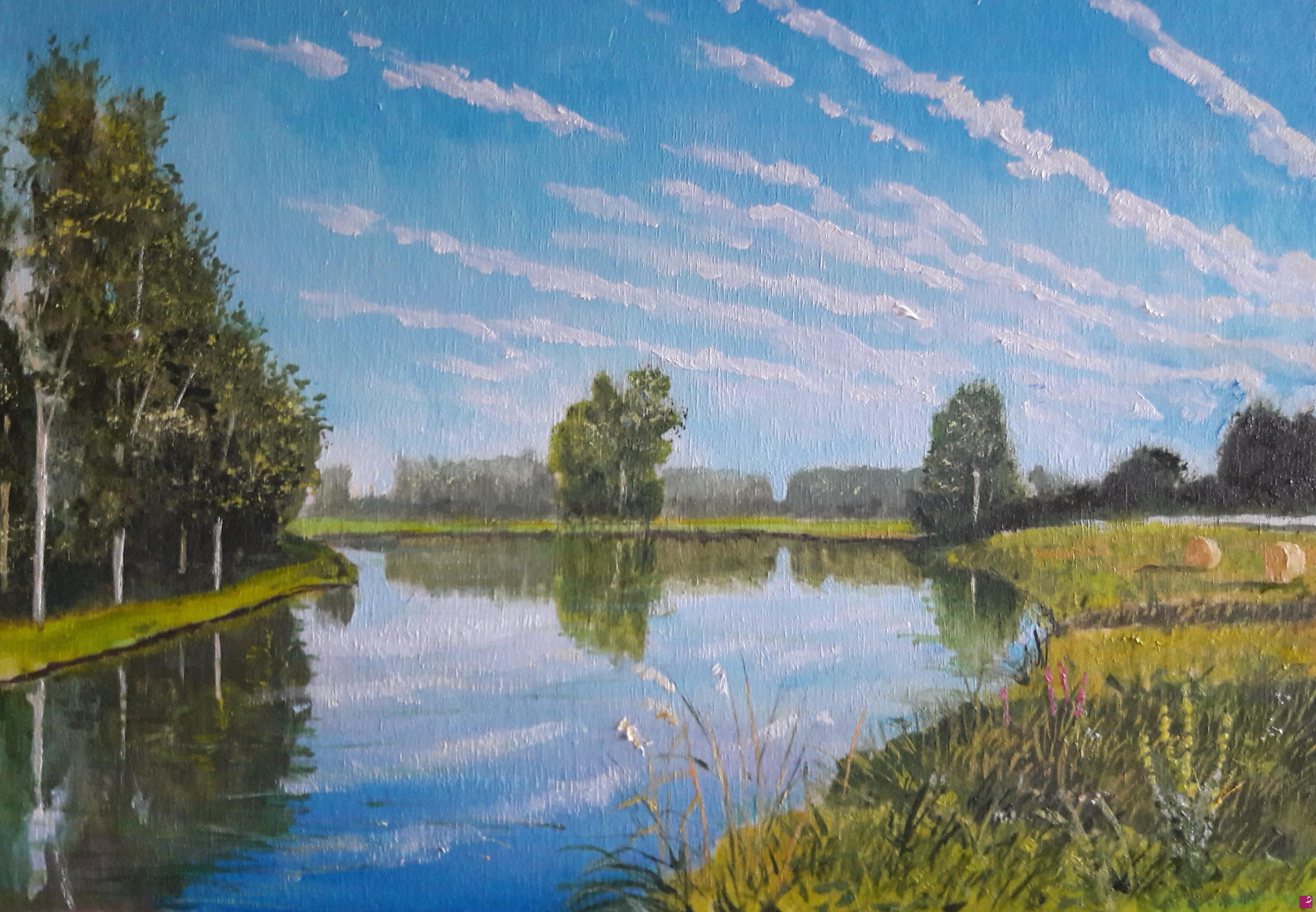 quadri in vendita online - Strisce di nuvole