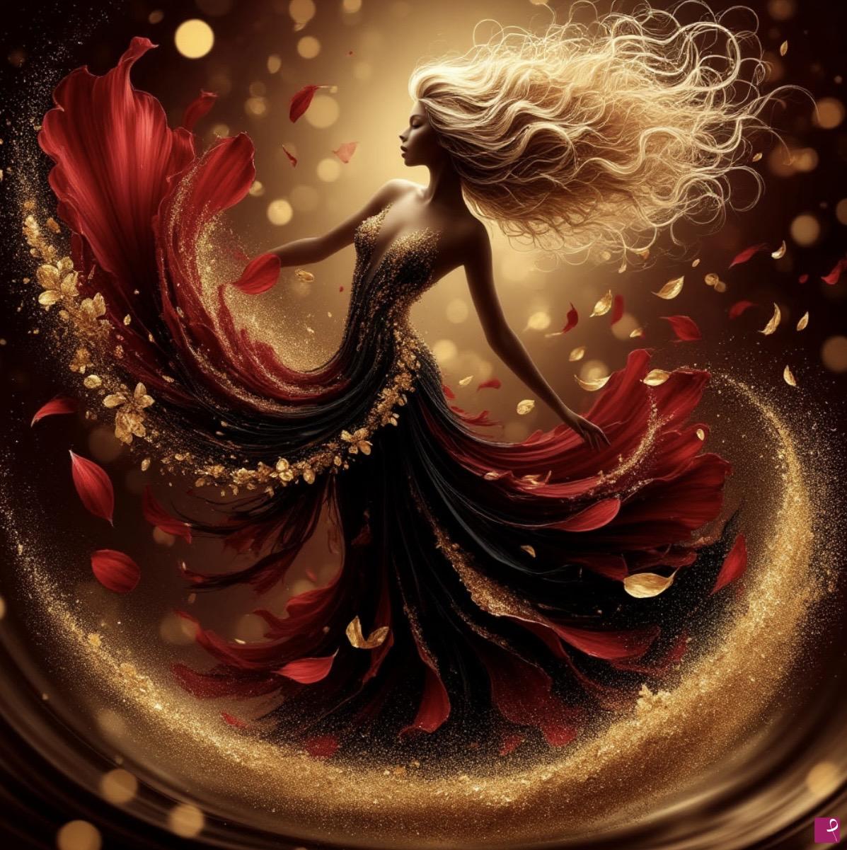 quadri in vendita online - Strong wind and dancing girl 