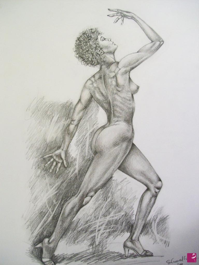 quadri in vendita online - Studio anatomico di donna