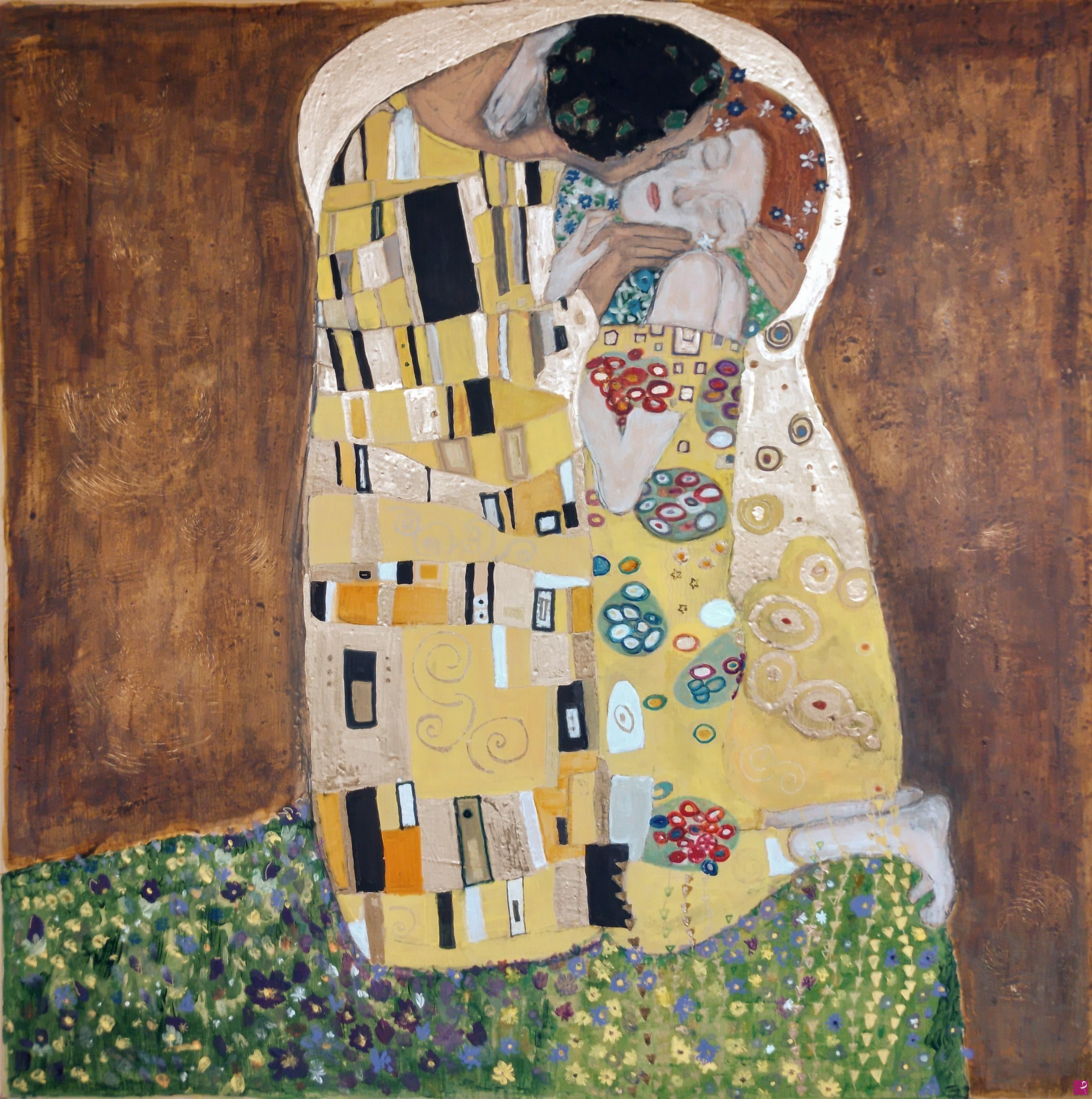 quadri in vendita online - Studio con variazioni su " il bacio " di Klimt