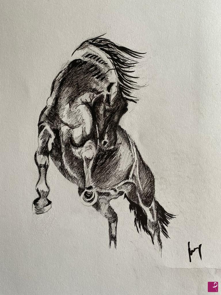 quadri in vendita online - studio del cavallo in movimento