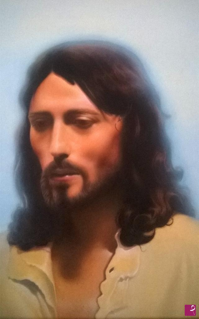 quadri in vendita online - Studio del volto di Gesù (ispirato a Robert Powell)/Study of the face of Jesus (inspired by Robert Powell)
