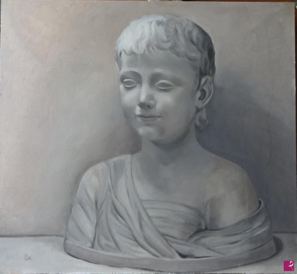 quadri in vendita online - Studio di busto di fanciullo romano