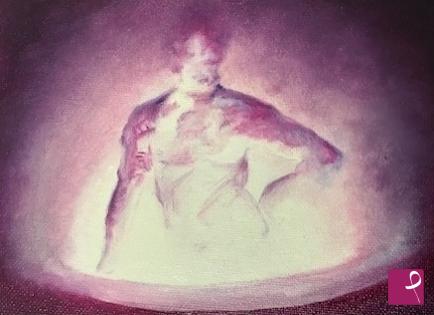 quadri in vendita online - study of plasma light : man coming out of plasma 3/3 