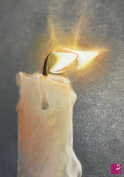 quadri in vendita online - study on the light of candles lit at various times of the day. 7/9