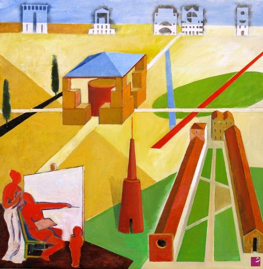 quadri in vendita online - S.U.  1/17- PAESAGGIO URBANO CON C.