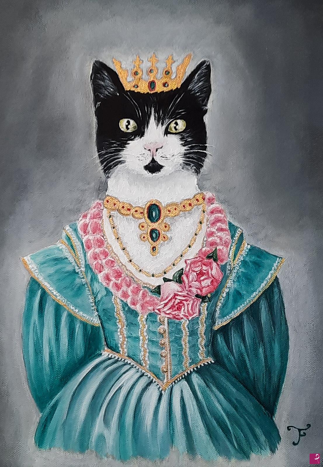 quadri in vendita online - Sua Maestà la Regina "Micia - Micia"