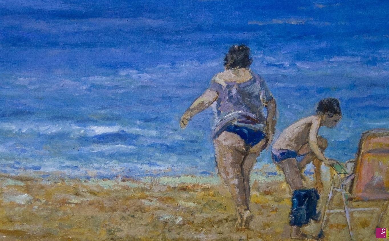 quadri in vendita online - Sulla spiaggia   cm. 29x42